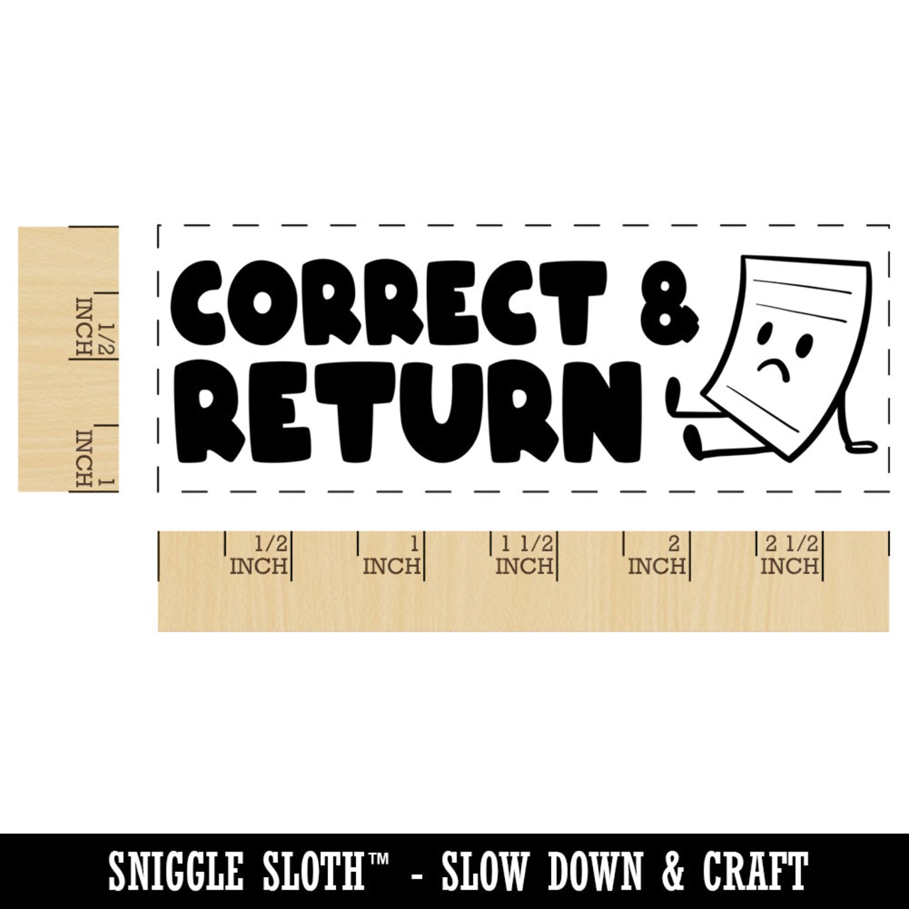 Correct and Return School Teacher Self-Inking Rubber Stamp Ink Stamper for Business Office